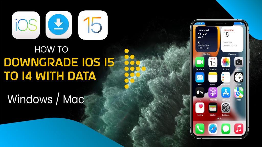 'Video thumbnail for Downgrade iOS 15 to 14 With Data: How to downgrade iOS 15 to iOS 14 without losing data (2022)'