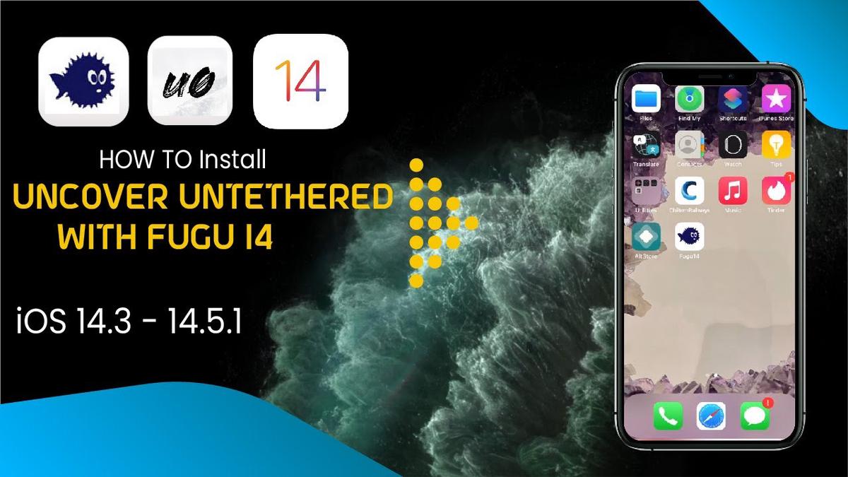 'Video thumbnail for How to install Unc0ver untethered jailbreak iOS 14.3 - 14.5.1 with Fugu 14 untethered jailbreak 2022'